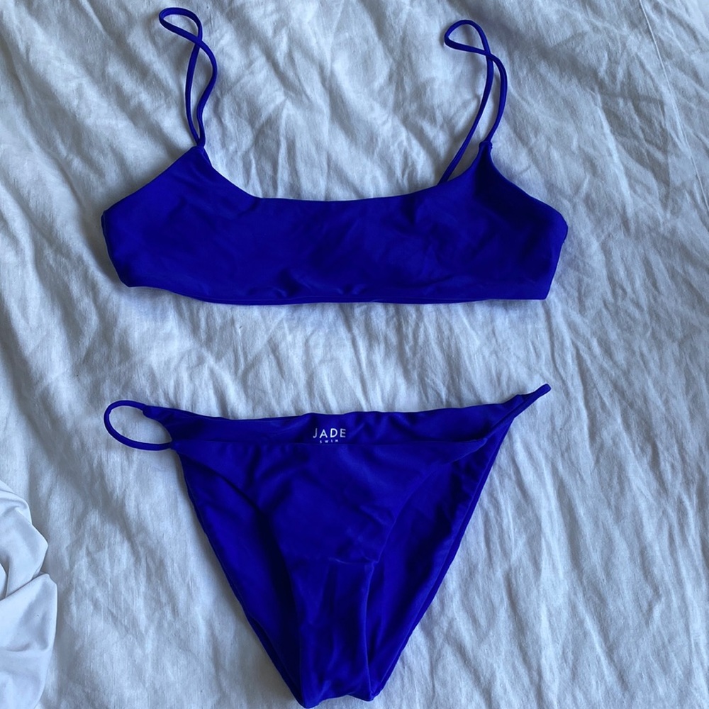 Jade Swim Cobalt Blue Bikini set (M top / S Bottom)